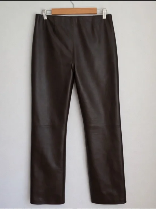 John Patrick Genuine Leather Pants in Chocolate Brown - Picture 4 of 5